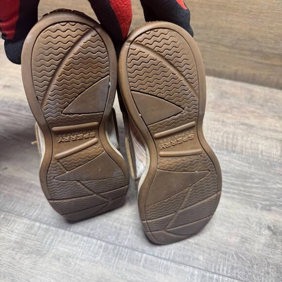 Sperry Angelfish Brown Leather Plaid Accent Boat Shoes Women's Size 7 - Picture 4 of 7